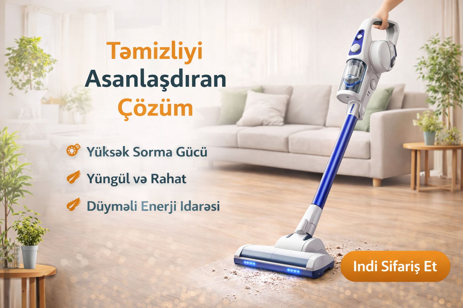 Portativ simsiz tozsoran (Cordless Vacuum Cleaner)